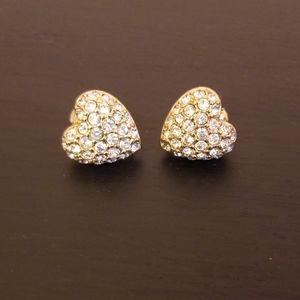 Bubble heart rhinestone earrings